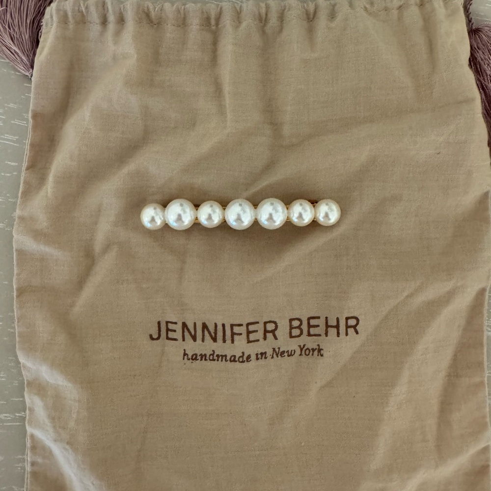 Jennifer Behr bridal Pearl Row Hair Clip in Cream and Gold